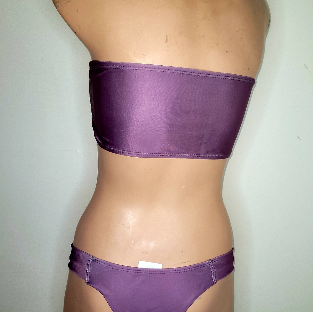 NEW SMALL PLUM 2 PIECE SWIMSUIT POPULAR BRAND REMOVALBLE PADS  HALTER B… - Picture 7 of 11